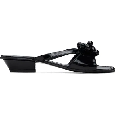 About Arianne Black Flora Heeled Sandals In Black/black