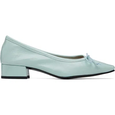 About Arianne Blue Mina Heels In Patent Aqua