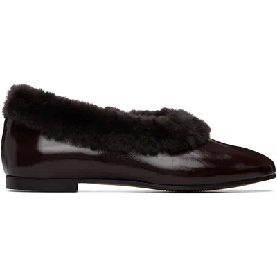 About Arianne Brown Elias Ballerina Flats In Mocha Patent