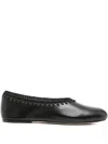 About Arianne Dara Crochet-detail Ballet Flats In Black
