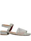 About Arianne Marini Panelled Leather Sandals In Gray