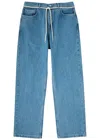 About Blank Belted Straight-leg Jeans In Mid Blu