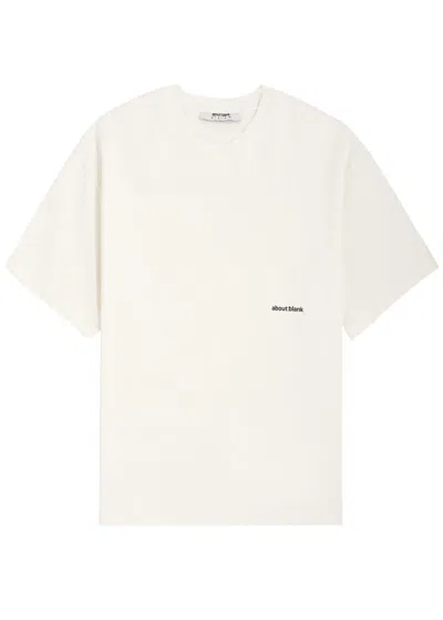 About Blank Box Logo-print Cotton T-shirt In Ecru