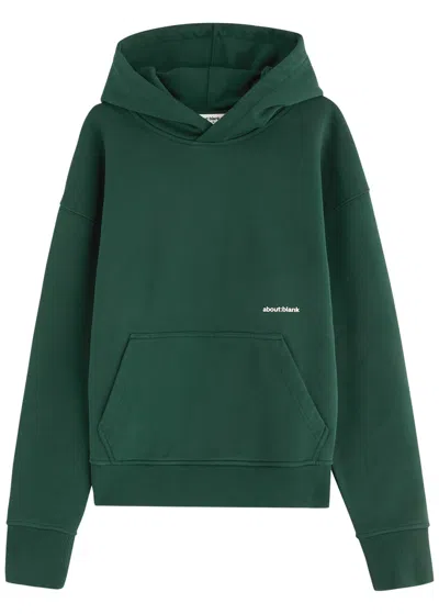 About Blank Box Logo-print Hooded Cotton Sweatshirt In Green