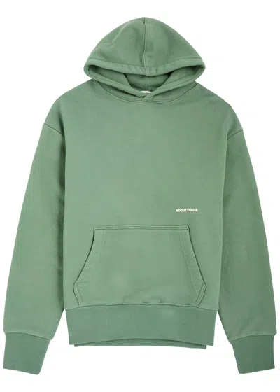 About Blank Box Logo-print Hooded Cotton Sweatshirt In Sage