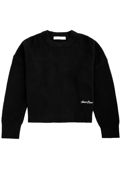 About Blank Logo-embroidered Cotton-blend Jumper In Black