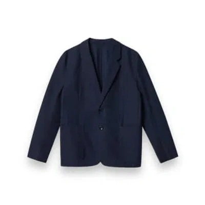 About Companions Enver Blazer Navy Tencel In Blue