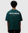 Aboutblank About:blank Box T-shirt In Epsom Green/ecru
