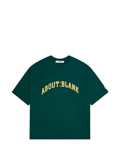 Aboutblank College Logo-print Boxy T-shirt In Green