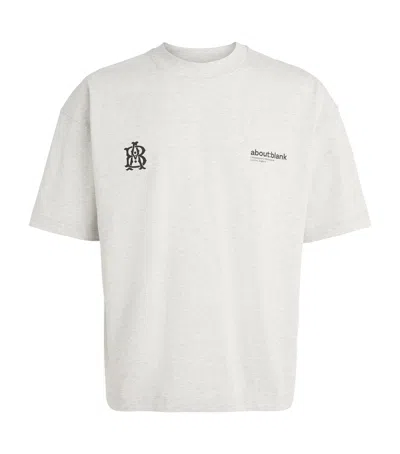 Aboutblank About:blank Cotton Dual Logo T-shirt In Grey