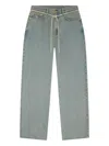 Aboutblank Drawstring Logo-detail Jeans In Green