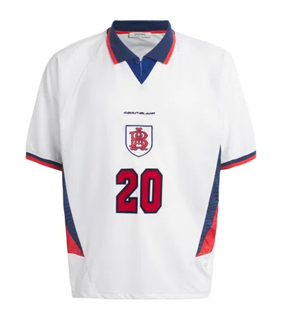 Aboutblank About:blank Monogram Football Jersey T-shirt In White