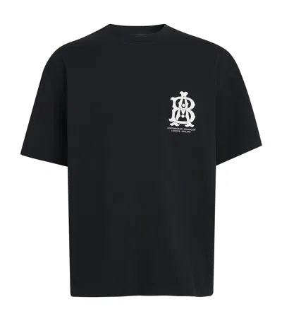 Aboutblank About:blank Oversized Monogram T-shirt In Black