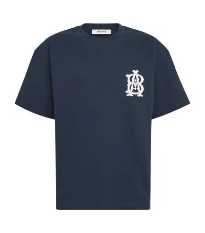 Aboutblank About:blank Oversized Monogram T-shirt In Blue