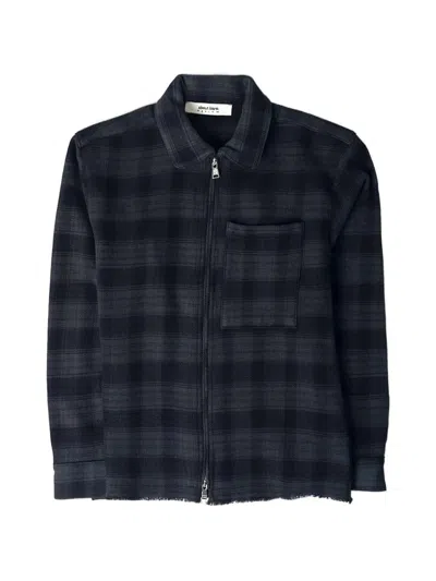 Aboutblank Plaid-pattern Zipped Shirt In Metallic