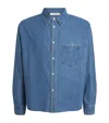 Aboutblank About:blank Script Denim Shirt In Blue