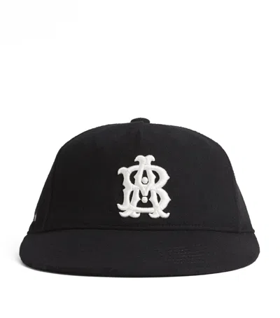 Aboutblank Wool-blend Monogram Cap In Black