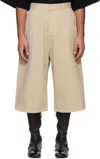 Abra Beige Maxi Denim Shorts In Beige 79