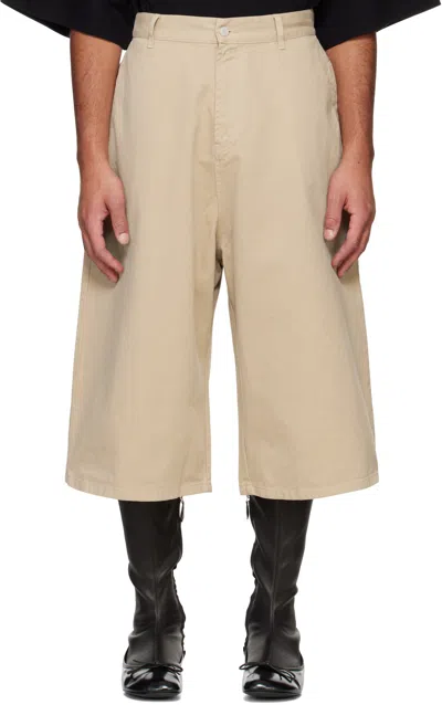 Abra Beige Maxi Denim Shorts In Beige 79