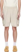 Abra Beige Mini Cargo Shorts
