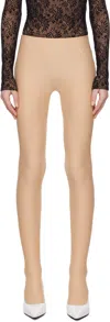 Abra Beige Recycled Nylon Leggings In Beige 52