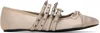 Abra Beige Spike Ballerina Flats In Pink 05