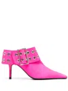 Abra Big Belt 85mm Mules In Pink