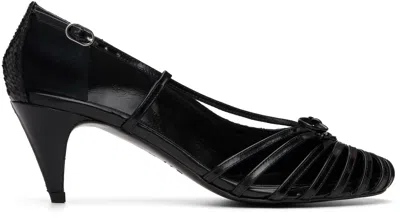 Abra Black Double Shoe Kitten Heels