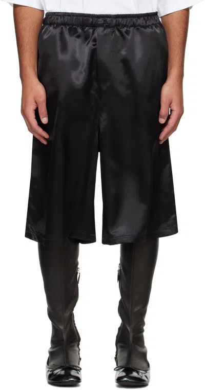 Abra Black Satin Shorts In Black 11