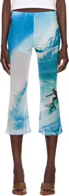 Abra Blue Mesh Capri Wave Leggings