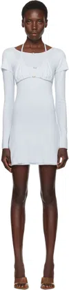 Abra Blue Overlayered Dress Set