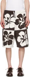 Abra Brown & Off-white Flower Shorts In Multi