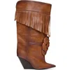 Abra Brown Rose Tall Boots In Multi