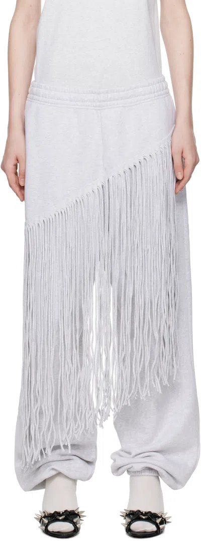 Abra Gray Fringe Lounge Pants In Grey 09