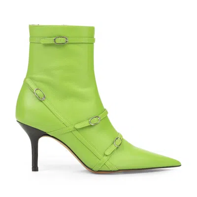 Abra Green Belt Ankle Boots
