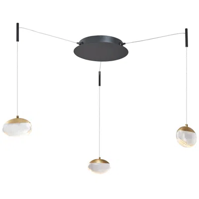Abra Lighting Abra Athena 3- Light Octopus Pendant With Teardrop Crystal  Mb:bb- Black