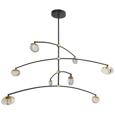Abra Lighting Abra Athena 8-light Crystal Teardrop Glass Chandelier Mb:bb- Black: Brass