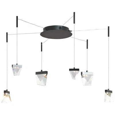 Abra Lighting Abra Atlas 9- Light Octopus Pendant With Diamond Crystal  Bn-brushed Nickel