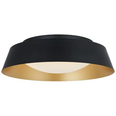 Abra Lighting Abra Flare 15" 3cck Flared  Frame Flushmount  Diffuser  Black With Gol