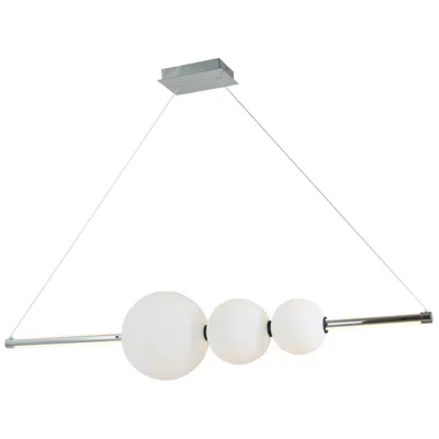 Abra Lighting Abra Linear Bar Pendant With Up-down Illumination And 3 Glass Orbs
