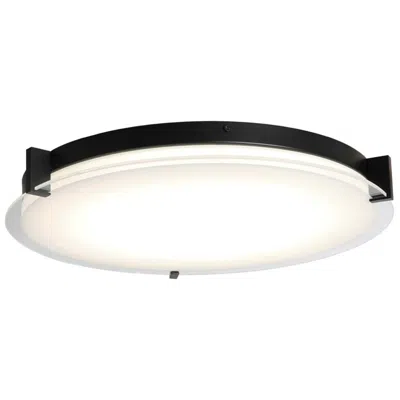 Abra Lighting Abra Matrix Flat Round Glass Low Profile Flushmount Black