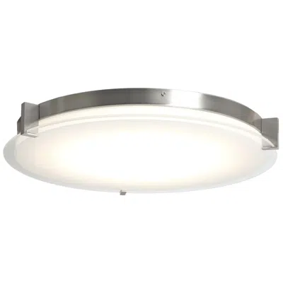 Abra Lighting Abra Matrix Flat Round Glass Low Profile Flushmount  Nickel