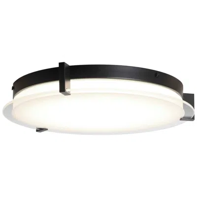 Abra Lighting Abra Matrix Large Round Glass Low Profile Flushmount Black