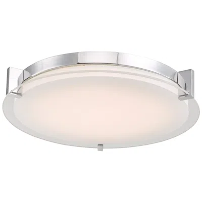 Abra Lighting Abra Matrix Large Round Glass Low Profile Flushmount Chrome