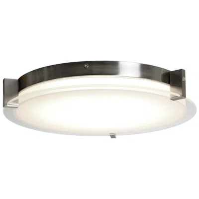 Abra Lighting Abra Matrix Large Round Glass Low Profile Flushmount  Nickel