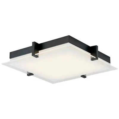 Abra Lighting Abra Matrix Large Square Glass Low Profile Flushmount Black