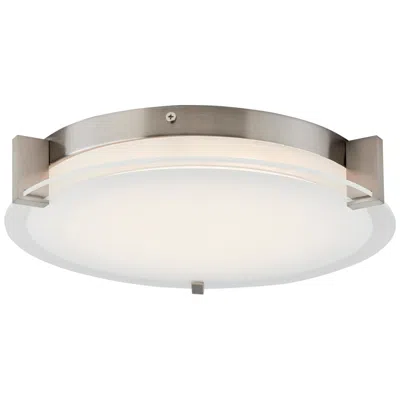 Abra Lighting Abra Matrix Medium Round Glass Low Profile Flushmount  Nickel