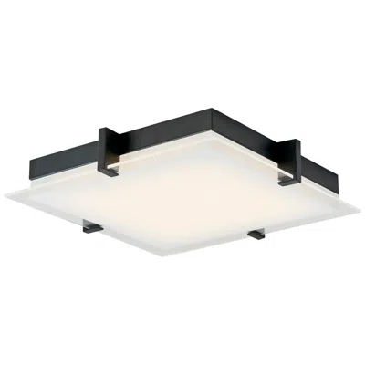 Abra Lighting Abra Matrix Medium Square Glass Low Profile Flushmount Black