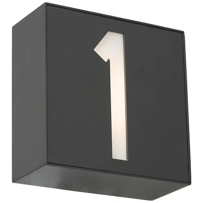 Abra Lighting Abra Numero Single Box Number Light With Photocell And 1 Number  Black