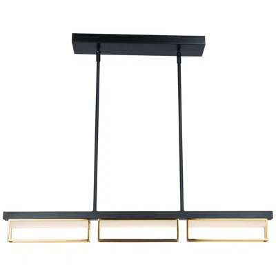 Abra Lighting Abra Pane 3- Light Framed Pendant   Black:bronze